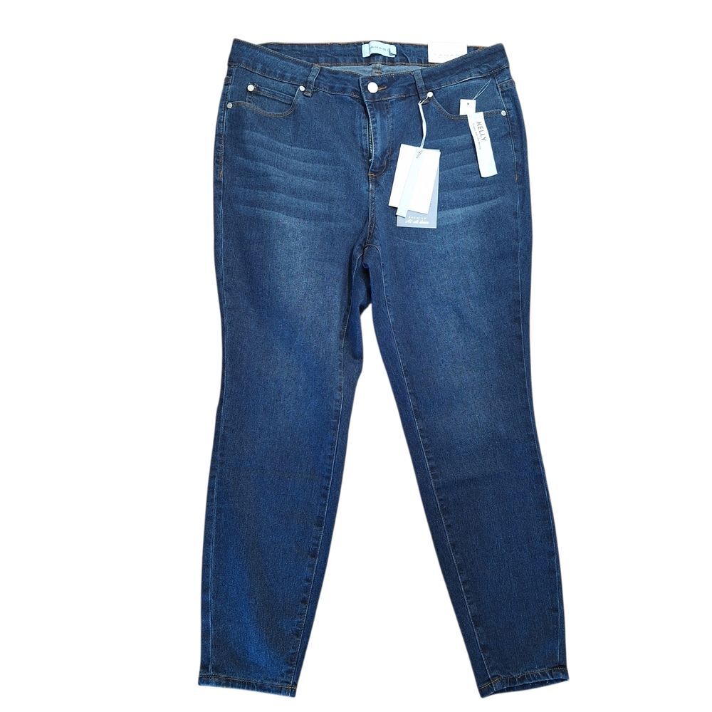 Tahari Kelly Skinny Jeans Mid Rise Seta Silk Denim 16 W Womens